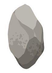 Rock stones or debris of mountain. Gravel, gray stone. Polygonal shape, piece of fossil stone. Game decoration element