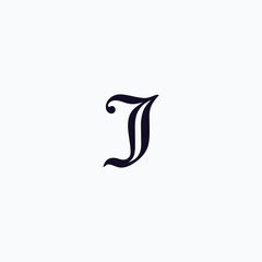 flat design letter j icon logo