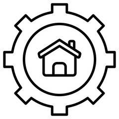 Real estate line icon