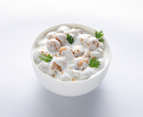 Dahi Boondi is a delicious side line dish. Soft and creamy gram flour dumplings added in yogurt.