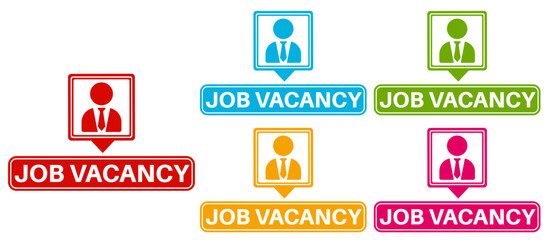 vector set job vacancy icon. announcement employment recruitment symbol labels template design vector illustration