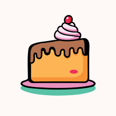 Colorful cake logo, vector design illustration isolated on white background. 