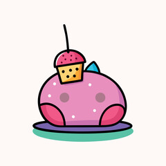 Colorful cake logo, vector design illustration isolated on white background. 