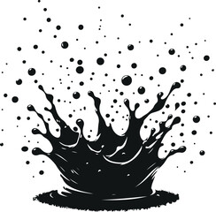 Minimal Water Splash Vector Silhouette