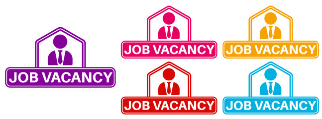 set trendy colorful job vacancy labels icon. hiring sign social media template design vector illustration