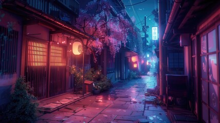 Tokyo Alley at night