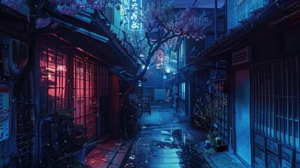Tokyo Alley at night