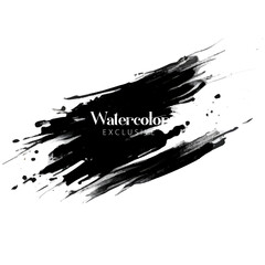 Brush stroke swatch isolated on transparent background. Vector black ink brushstroke pattern. Smudge paint texture element