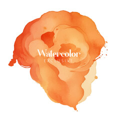 Abstract watercolor hand painted background circle, Orange Watercolor Circle, Orange watercolor splash