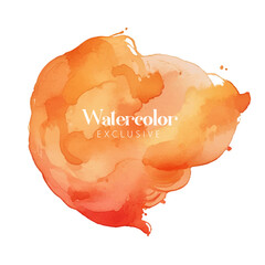 Watercolor painted heart, Abstract watercolor hand painted background circle, Orange Watercolor Circle, Orange watercolor splash