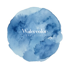 Hand painted colorful watercolor texture, Abstract wash, circle round shapes, Blue Watercolor circle
