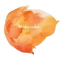 Abstract watercolor hand painted background circle, Orange Watercolor Circle, Orange watercolor splash