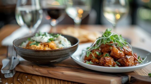 Menu showcasing nine pork dishes, each paired with a distinct sauce.