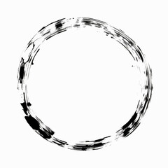 Circle brush illustration , Circle brush isolated white transparent background,