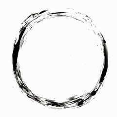 Circle brush illustration , Circle brush isolated white transparent background,