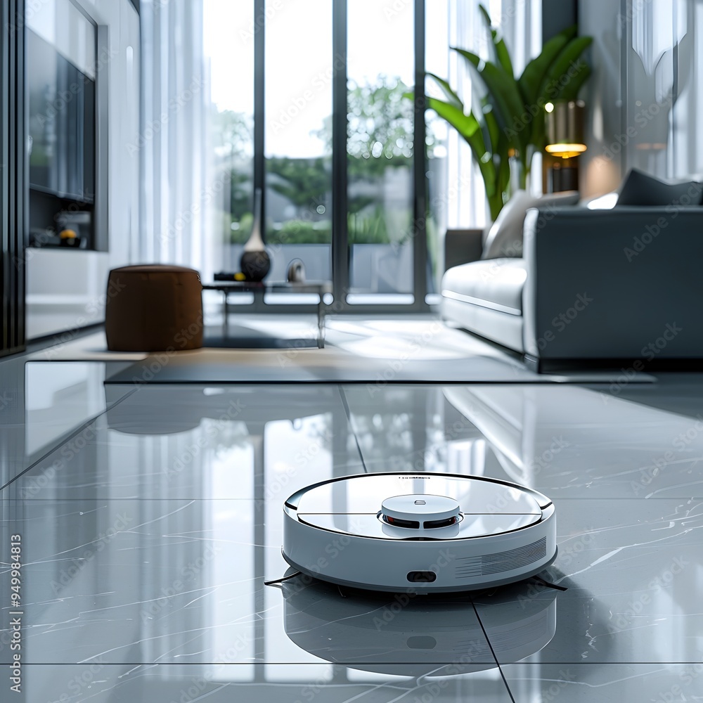Poster efficient multifunctional robot cleaning a minimalist smart home with spotless floors