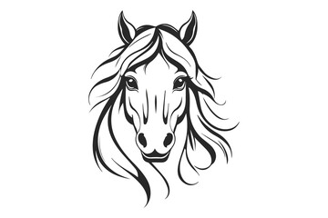 Beautiful horse flowing mane beautiful eyes vector