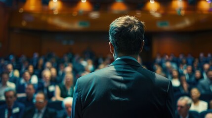 Speaker at Business Conference and Presentation. Audience at the conference hall. Business and Entrepreneurship.