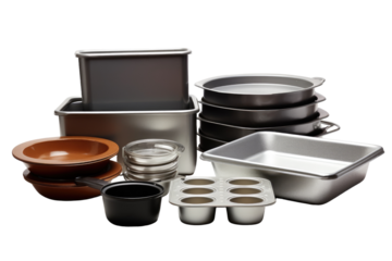 Non-Stick Bakeware Set with Isolated on Transparent Background