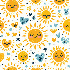 seamless pattern with sunflowers