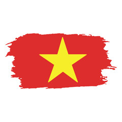 Brush painted national emblem of vietnamcountry on white background