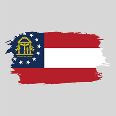 Brush painted national emblem of Georgia country on white background