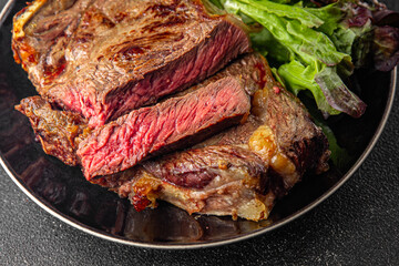 steak grilled meat barbecue juicy beef fresh delicious gourmet food background on the table rustick food top view copy space