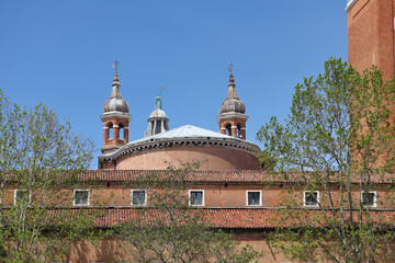 Back view of San Giorgio Maggiore, a 16th-century Benedictine church on the island of the same name