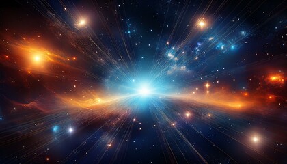 Illustration of a magnificent star cluster in the depths of space created - Background - with Generative AI technology