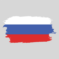 Brush painted national emblem of Russia country on white background