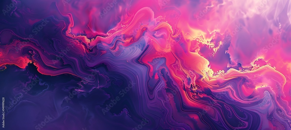 Poster wavy patterns patterns featured on pink and purple abstract background