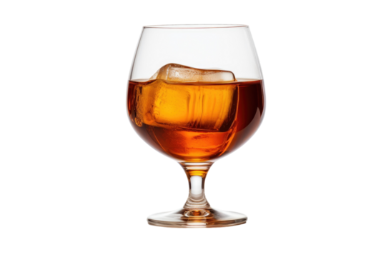 Brandy in a Snifter Glass with Isolated on Transparent Background