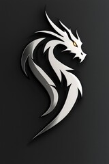 Silver Dragon Logo on Black Background