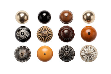 Vintage Cabinet Knobs with Isolated on Transparent Background