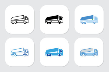 Truck icons with various design styles
