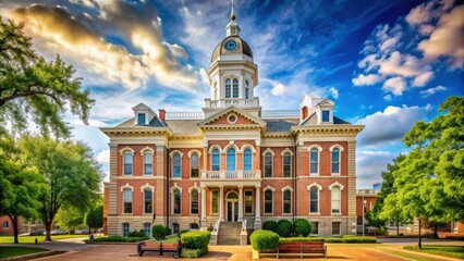 Fototapeta premium Historic Washington County Court House in downtown Fayetteville, Arkansas , Fayetteville, Arkansas, downtown