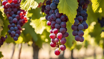 Fototapeta premium red grapes on vine