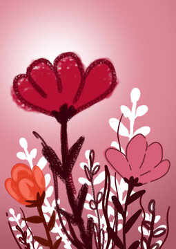 Beautiful flowers illustration for card, poster design