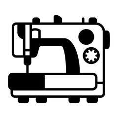 Automatic modern Sewing Machine with Adjustment nobs concept, one person to sew individual items vector icon design, Bespoke tailoring symbol, Made-to-measure clothing sign,Sew and Tailor materials