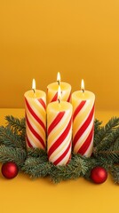 Christmas Candles with Pine Garland