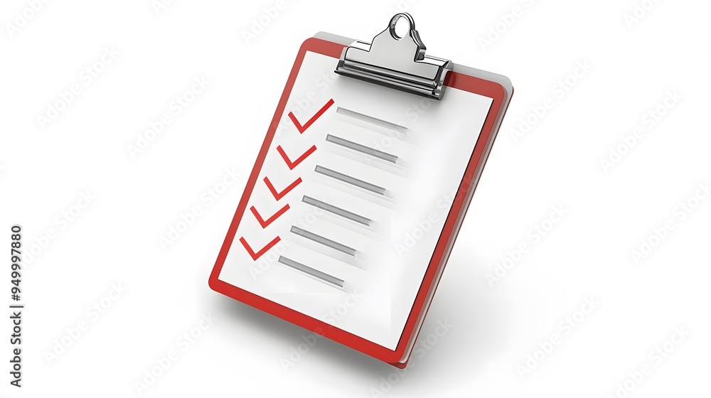 Poster 3d clipboard, checklist symbol. assignment target icon. project task management and effective time p