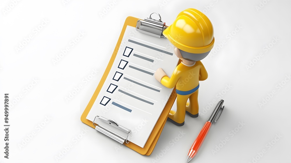 Poster 3d clipboard, checklist symbol. assignment target icon. project task management and effective time p