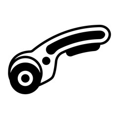 Rotary Cutter concept, Leather Cutting Tool vector icon design, Bespoke tailoring symbol, Made-to-measure clothing sign,Sew and Tailor materials stock illustration