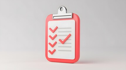 Obraz premium 3d Clipboard, checklist symbol. Assignment target icon. Project task management and effective time planning tools. 3d rendering. Vector illustration, white background