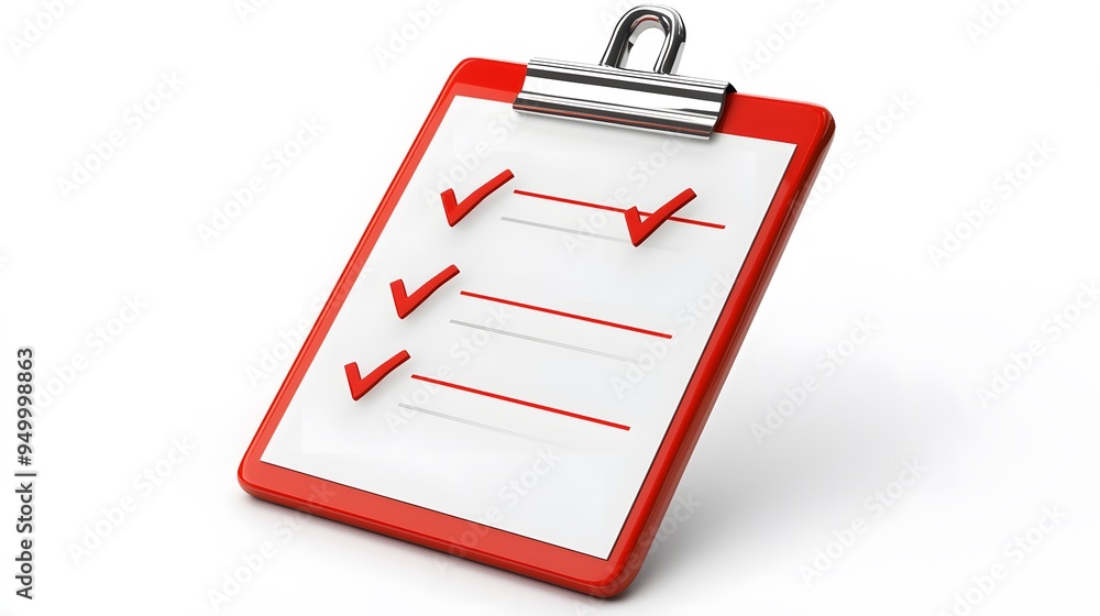 Poster 3d clipboard, checklist symbol. assignment target icon. project task management and effective time p