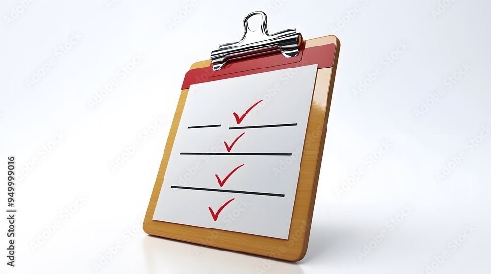 Poster 3d clipboard, checklist symbol. assignment target icon. project task management and effective time p