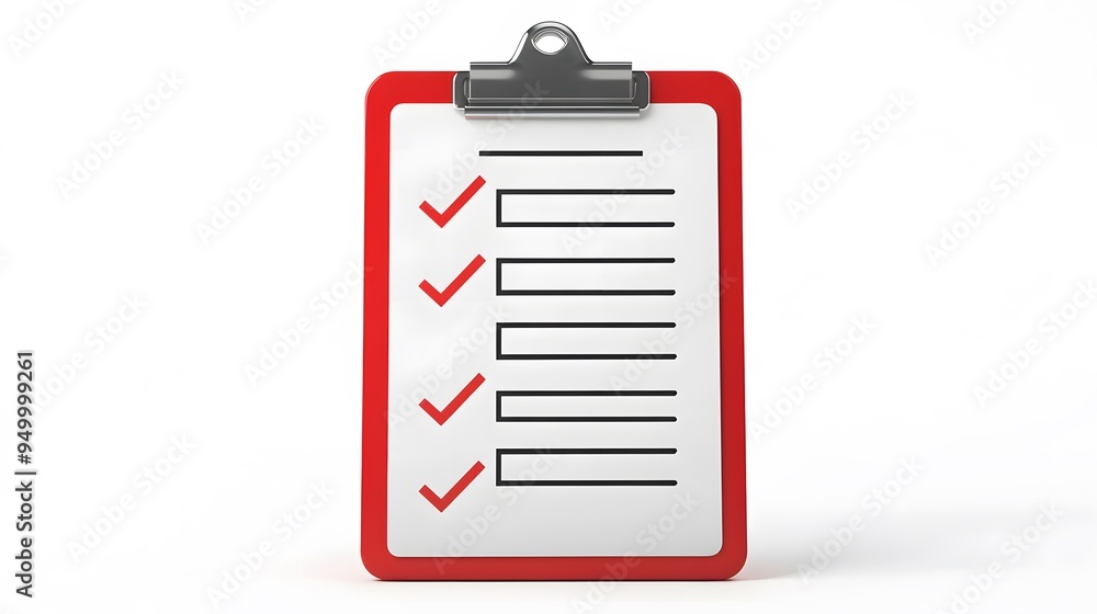 Poster 3d clipboard, checklist symbol. assignment target icon. project task management and effective time p
