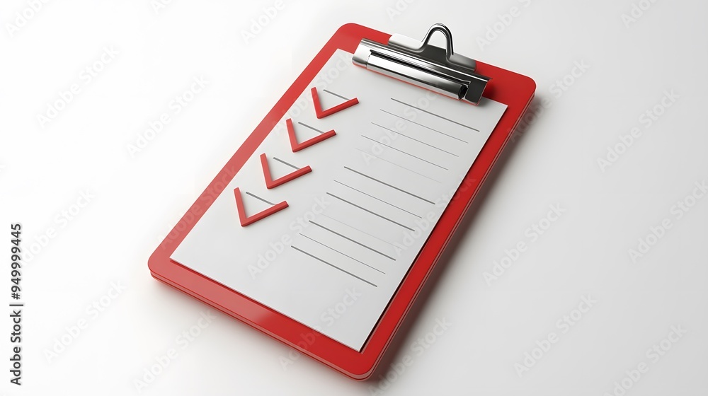 Poster 3d clipboard, checklist symbol. assignment target icon. project task management and effective time p