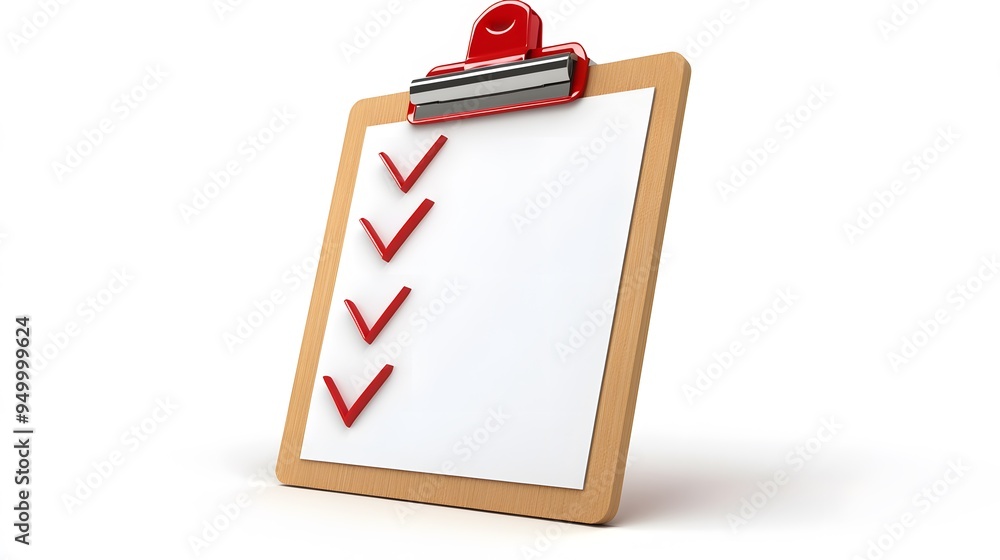Poster 3d clipboard, checklist symbol. assignment target icon. project task management and effective time p
