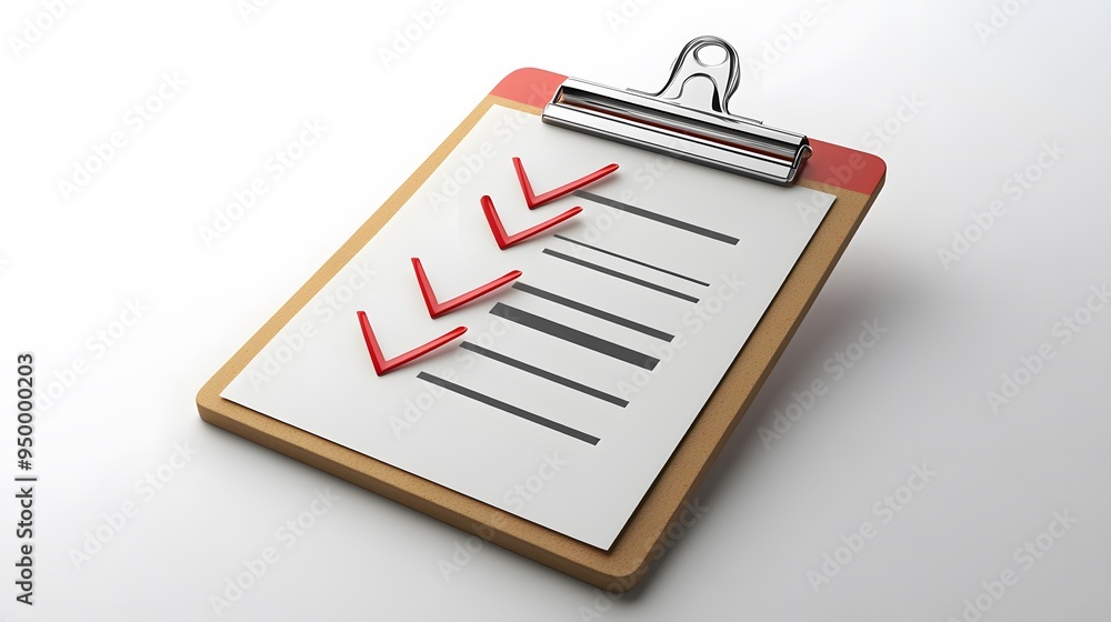 Poster 3d clipboard, checklist symbol. assignment target icon. project task management and effective time p